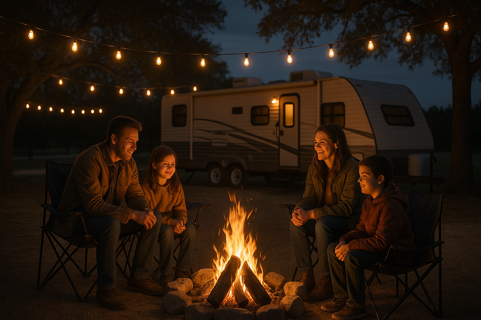 Family campfire