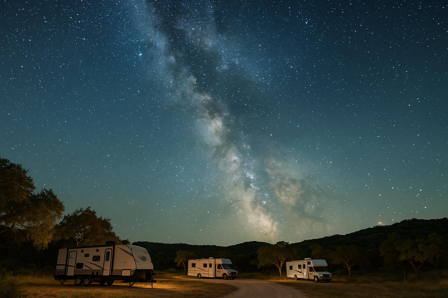 Starry night sky over Hope Hill